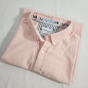 Ricky Singh Denim & Flower Pink Casual Button Down Shirt Classic Collar Size XL